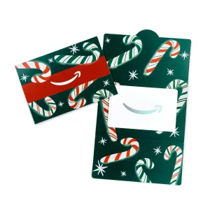 Amazon Physical Gift Card in Mini Envelope - Candy Canes | Christmas