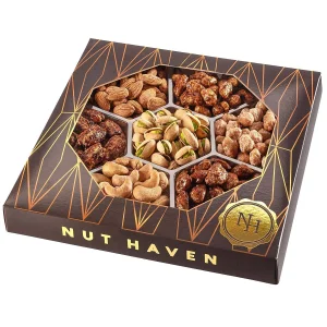 Thanksgiving Nuts Gift Basket - Assortment of Sweet & Roasted Salted Gourmet Nuts - Assorted Food Gift Box for Christmas, Holiday, Family, Sympathy, 
