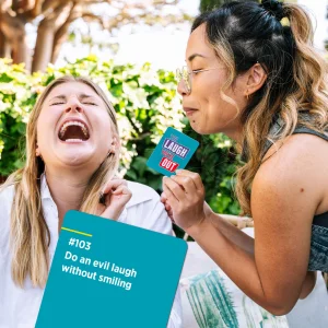 DSS Games You Laugh You're Out [Try Not to Laugh Family Card Game for Adults & Teens | White Elephant Gift for Adults | 125 Prompt Fun Cards for Fami