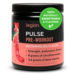 LEGION Pulse Pre Workout - All Natural Nitric Oxide Preworkout Drink to Boost Energy, Creatine Free, Naturally Sweetened, Beta Alanine, Citrulline, A