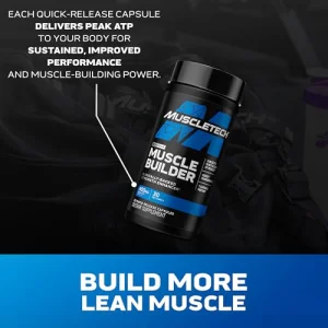 Muscletech Nitric Oxide Supplements for Men & Women, Muscle Builder (30 Capsules) - Nitric Oxide Booster Supplement Supports Muscle Gain & Performanc