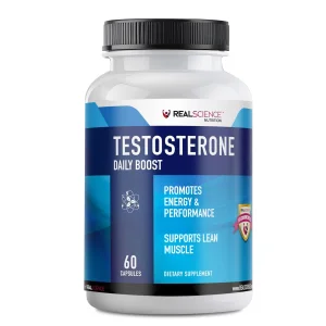 Real Science Nutrition Daily Boost Free Testosterone Booster for Men - Strongest Supplement for Muscle Growth, Bodybuilding & Energy with 9 Powerful