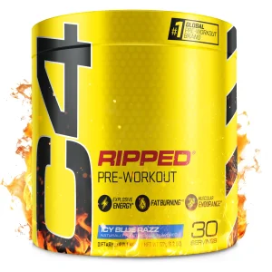 Cellucor C4 Ripped Pre Workout Powder for Energy, Beta Alanine, Sugar Free Energy Supplement Preworkout for Men & Women - 150mg Caffeine + Creatine-F