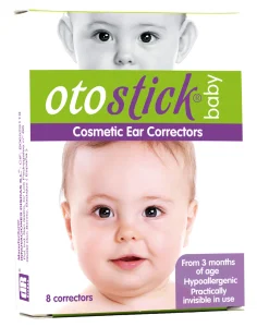 Otostick Baby - 8 Count Discreet Protruding Ear Corrector for Babies with Protective Baby Cap - Orthopedic Items for Permanent Correction of Large Ea