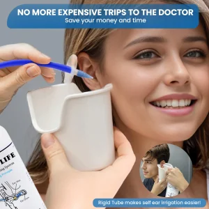BOCOOLIFE Ear Wax Removal Kit - Safe & Effective Ear Cleaning System Cleaner with 3 Replacement Tips, Manual Flush Washer for Gentle Wax Remover, Inc