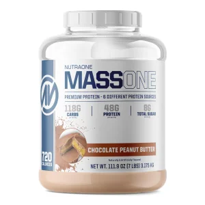 NutraOne Massone Mass Gainer Protein Powder Gain Mass Protein Meal Replacement (Chocolate Peanut Butter - 7 lbs.)