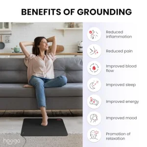Hooga Grounding Mat for Sleep, Energy, Pain Relief, Inflammation, Balance, Wellness. Earth Connected Indoor Grounding for Home, Office, Work. 15 Foot