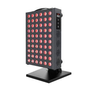 Hooga Red Light Therapy Panel for Face and Body, Red & Near Infrared LED Light with Timer and Stand, 60 High-Efficiency Low-Level LEDs (<5 mW), Flick