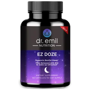 DR. EMIL NUTRITION EZ Doze Melatonin-Free Natural Sleep Aid with L-Theanine, GABA & 5HTP - Extra Strength Sleeping Pills for Adults - Safe and Non-Ha