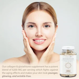 Glutathione Skin Whitening Pills Natural Lightening Pills with Collagen, Acne Scars & Dark Spot Remover, Skin Bleaching Supplement with Anti-Aging