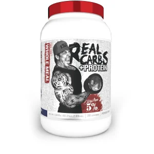 5% Nutrition Rich Piana Real Carbs + Protein | Clean Mass Gainer Protein Powder | Real Food Carbohydrate Fuel for Pre Workout/Post-Workout Recovery M