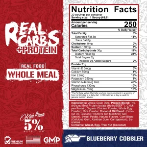 5% Nutrition Rich Piana Real Carbs + Protein | Clean Mass Gainer Protein Powder | Real Food Carbohydrate Fuel for Pre Workout/Post-Workout Recovery M