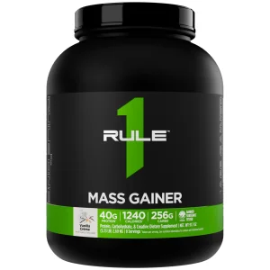 Rule1 Mass Gainer - High-Calorie Weight Gain Formula with 1,220+ Calories, 250g+ Complex Carb Blend, 40g All-Whey Protein Per Serving (8 Servings, Va