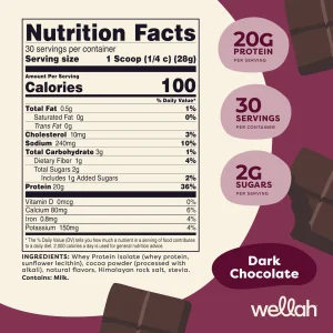 Wellah Protein Your Whey (30 Servings, Dark Chocolate) - Whey Protein Isolate Protein