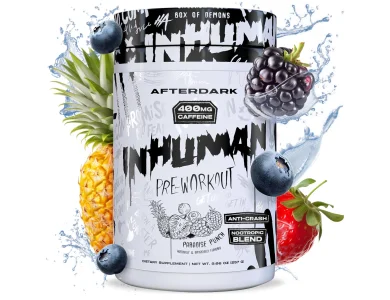 AFTERDARK INHUMAN Pre-Workout Powder, Enhanced Mind-Muscle Connection, Sustained Energy, Potent Nootropic Blend, Vegan, Gluten-Free, Soy-Free, 400mg