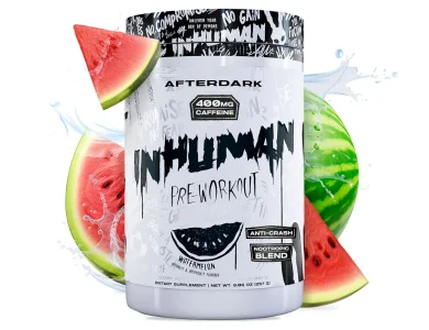 AFTERDARK INHUMAN Pre-Workout Powder, Enhanced Mind-Muscle Connection, Sustained Energy, Potent Nootropic Blend, Vegan, Gluten-Free, Soy-Free, 400mg
