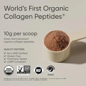 Sports Research Organic Collagen Powder - Hydrolyzed Type I & III Collagen Protein - USDA Organic, Gluten Free, Sustainably Sourced - Dark Chocolate