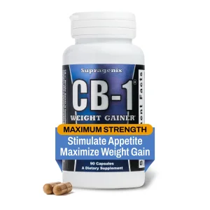 Supragenix CB-1 Weight Gainer Pills (90 Count) | Weight Gain Support for Women & Men | Clinically Tested Appetite Booster | Powerful Mass Gainer
