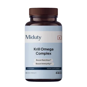 Miduty Krill Oil - Wild Salmon - Omega 3 Krill Oil - Astaxanthin - EPA & DHA - 60 Softgels
