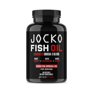 Jocko Fuel Omega 3 Fish Oil Supplement 2000mg - Burpless Fatty Acid Supplement, Wild Caught, Powerful Antioxidant with Astaxanthin (60 Capsules)