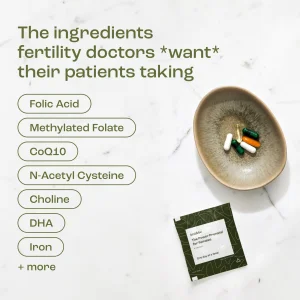 bird&be The Power Prenatal for Females - Fertility Support with Algae Oil DHA (Omega-3), CoQ10 and N-Acetyl Cysteine - 30-Day Supply