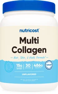 Nutricost Multi Collagen Protein Complex (Unflavored, 30 Servings) - Supplement with Biotin, Hyaluronic Acid, and Collagen Peptides