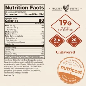 Nutricost Chicken Bone Broth Protein (Chicken Flavored, 20 Servings)