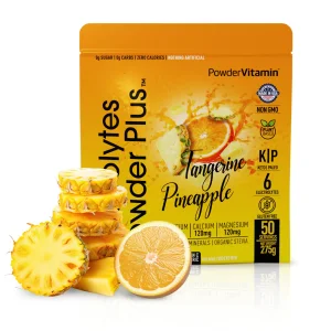 PowderVitamin Electrolytes Powder Plus (50 Servings) Tangerine Pineapple Electrolyte Powder 0 Calorie Keto, 0 Sugar, No Maltodextrin,1000mg Potassium