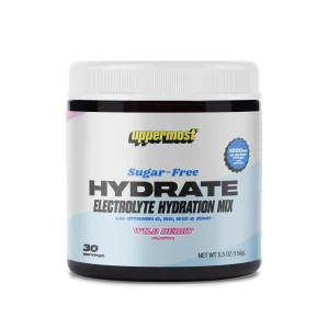 UPPERMOST Hydrate Hydration Keto Electrolytes Powder No Sugar Drink Mix - Naturally Flavored & sweetened - with Vitamin C, B6, B12 & Zinc - 30 Servin