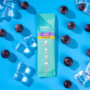 Electrolyte Powder Sugar-Free Hydration Packets Acai Berry HydroMATE 16 Sticks