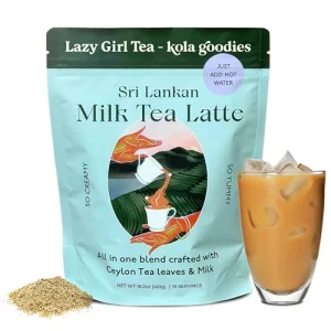 Kola Goodies Unspiced Milk Tea Powder Creamy Instant Ceylon Milk Tea Mix with Whole Milk, Coconut Sugar & Monkfruit Fall & Winter Comfort Drink -