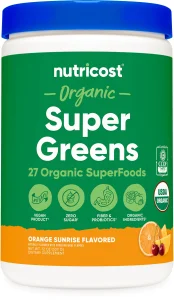 Nutricost Organic Super Greens Powder (30 Servings) Orange Sunrise Flavor - Superfood Supplement Drink Mix