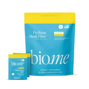 Psyllium Husk Fiber Lemonade 20 Count Travel Packs (6g Per Packet) - Psyllium Husk Powder for Digestive Health & Bloating Relief, Gluten Free, Sugar