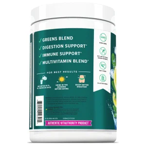 Vitauthority Vita Greens Superfood Powder: Immune and Digestion Support | Enhanced Energy | Daily Multivitamin Blend