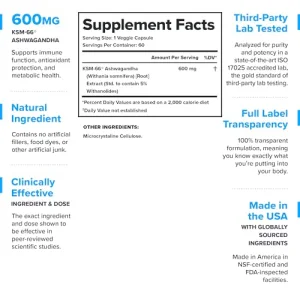 LEGION KSM-66 Ashwagandha Root Extract - Ashwagandha Root Powder Supplement to Improve Your Mood, Sleep & Athletic Performance - Extra Strength Ashw