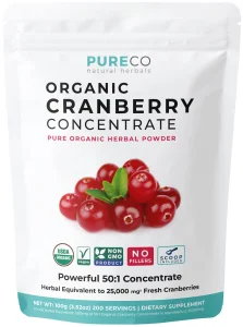 USDA Cranberry Powder Organic Certified - Organic Cranberry Juice Concentrate Support Urinary Tract Health for Women & Men - Pure Berry Concentrate V