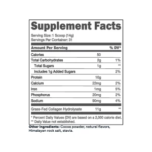 Ketologic Grass Fed Collagen (Chocolate Flavor 1LB)