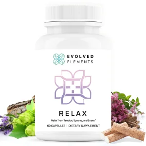 Evolved Elements All-Natural Muscle Relaxer | 60 Capsules | Spasm Relief with Magnesium, Passion Flower, and Valerian Root | Relieves Muscle Spasms,