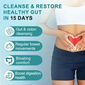 15 Day Cleanse, Gut and Colon Support, Advanced 15 Day Gut Cleanse Detox for Women & Men with Senna, Cascara Sagrada & Psyllium Husk, Non-GMO, 30 Cap