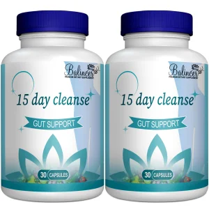 15 Day Cleanse, Gut and Colon Support, Advanced 15 Day Gut Cleanse Detox for Women & Men with Senna, Cascara Sagrada & Psyllium Husk, Non-GMO, 30 Cap