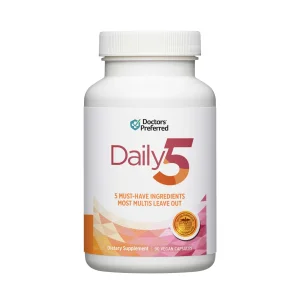 DOCTORS' PREFERRED Daily5 Multivitamin for Women and Men, Clinically Validated Ingredients, Heart, Joints, Circulation, 90 Vegan Capsules