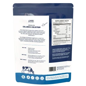 MK Supplements Collagen & Colostrum Grass-Fed Bovine Collagen & Bovine Colostrum Powder Skin, Gut, Joint & Immune Support Keto, Paleo, Carnivor