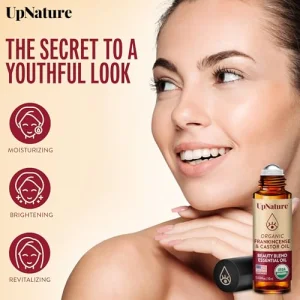 UpNature Organic Castor Oil and Frankincense Eye Roller 100% Organic Castor Frankincense Oil for Face - Puffy Eyes Beauty Roll On