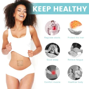 36Pcs Castor Oil Pack Wrap, Organic Cotton Castor Oil Patches for Belly Button, Disposable Self-Adhesive Pads, Portable Anti Leakage No Wash Kit