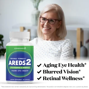 AREDS 2 Eye Vitamin & Mineral Supplement, Contains Lutein, Vitamin C with Added Copper - 120 Count
