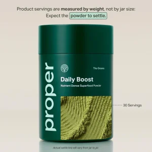 Proper, The Greens Daily Boost Organic Greens Powder. Whole Food, Apple Flavour Veggie Powder Superfood with Wheatgrass, Spirulina, Chlorella, Probio