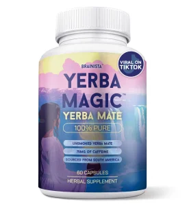Yerba Magic 100% Yerba Mate Capsules - Clean Energy, Brain Fog Buster, and Gut Health | Natural Caffeine with 60 Servings