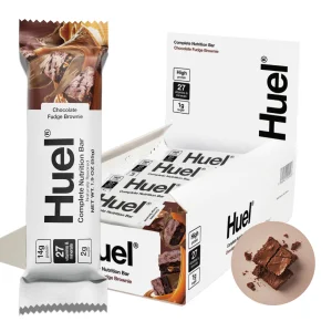 Huel Complete Nutrition Vegan Protein Bars | Fudge Brownie | 13g Protein | 27 Vitamins & Minerals, 2g Sugar, Non-GMO, 100% Plant Based Snack | 12 Pac